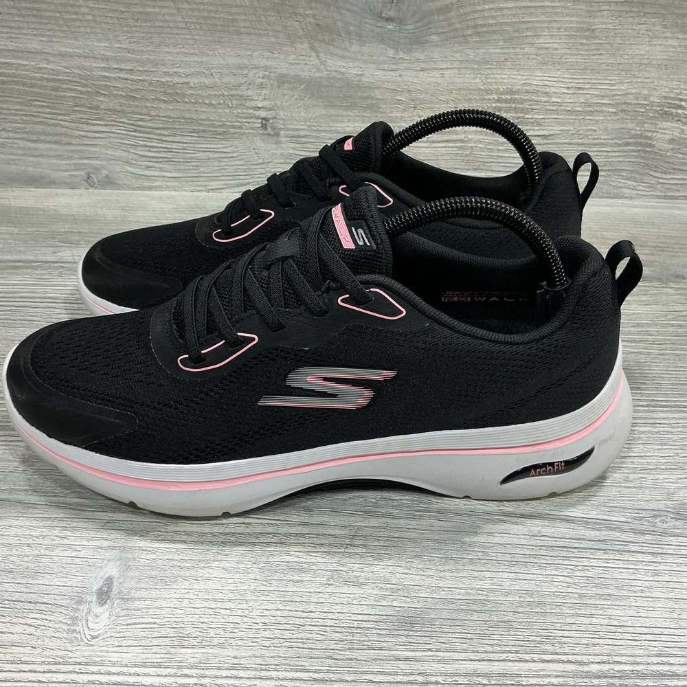SKECHERS Go Walk Arch Fit 2.0 - Cassy Women's Size 10 Black Pink Sneakers Shoes